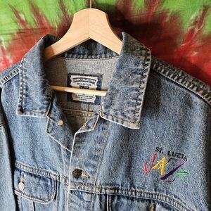 90's Lee Denim Collection St. Lucia Jazz Embroidered Jacket XL